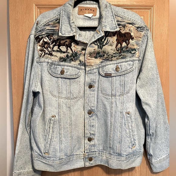 Riders Copper Collection Jean Jacket Womens Size XL Blue